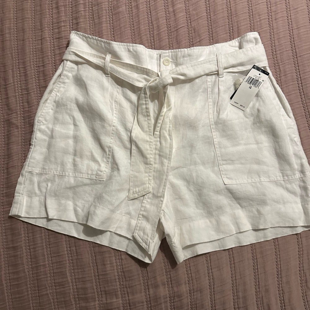 Lauren Ralph Lauren White Linen Belted Shorts NWT - Picture 5 of 10